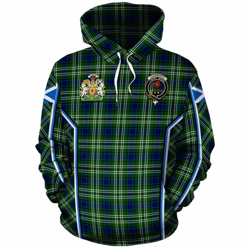 Learmonth Tartan Crest Cotton Hoodie Scotland Coat of Arm Flag Style - Tartan Vibes Clothing
