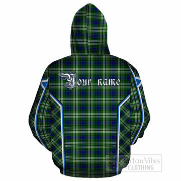 Learmonth Tartan Crest Cotton Hoodie Scotland Coat of Arm Flag Style