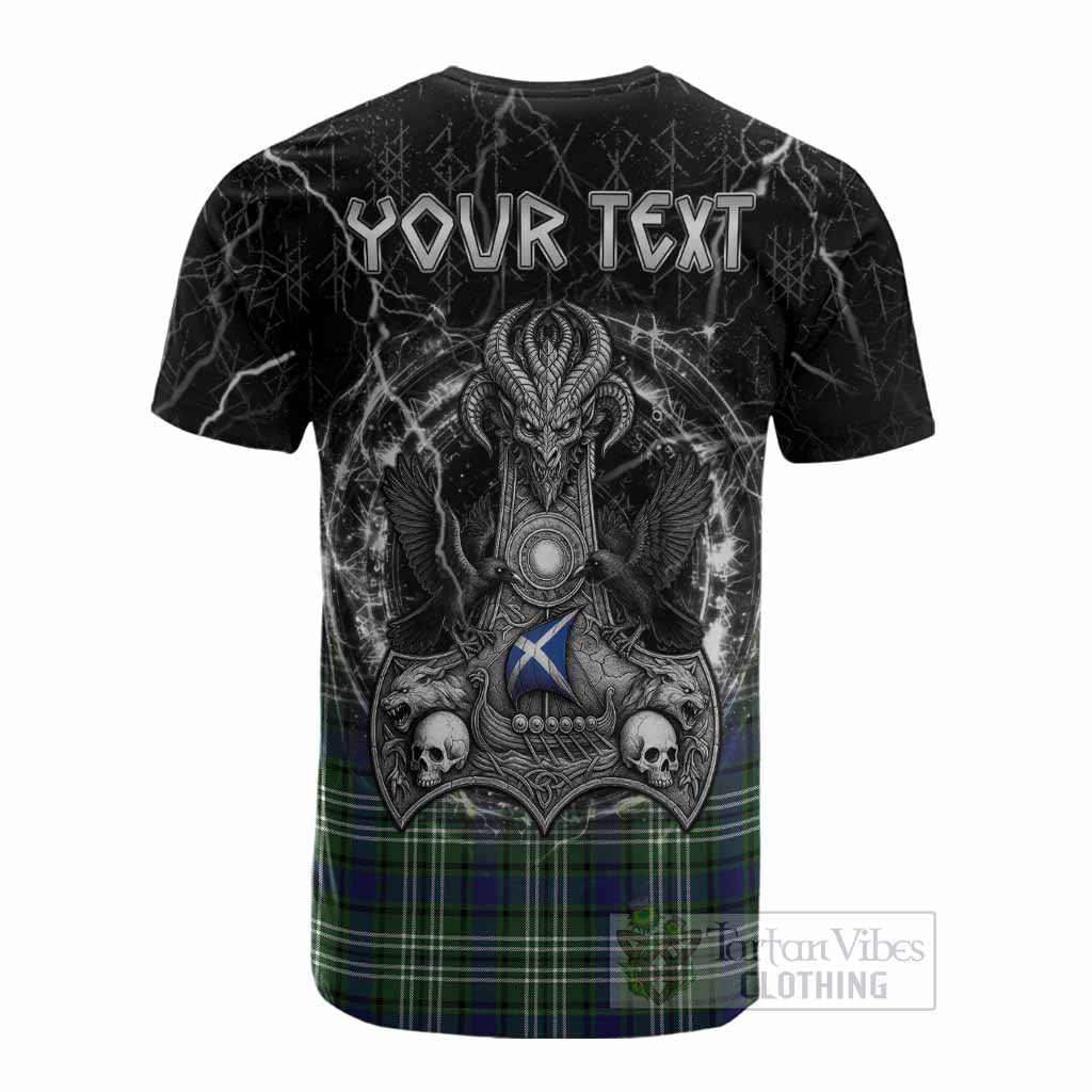 Learmonth Tartan Crest Cotton T-shirt Celtic Odin's Raven Legacy