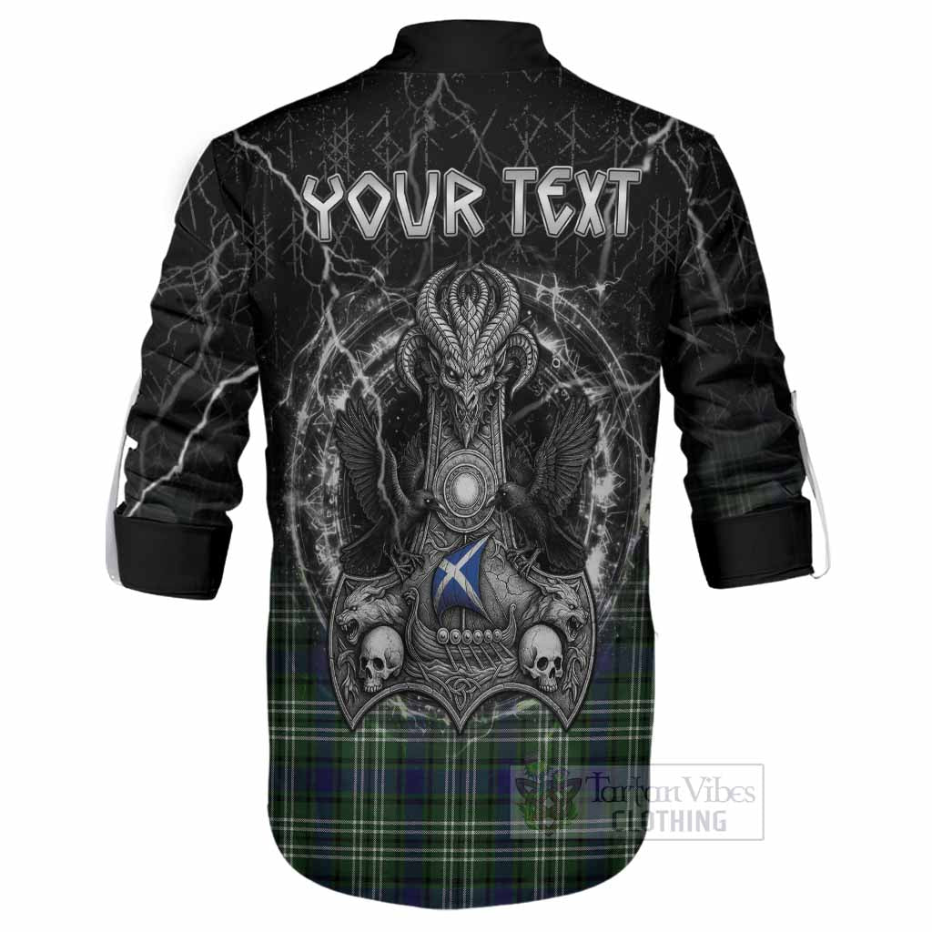 Learmonth Tartan Crest Ghillie Shirt Celtic Odin's Raven Legacy