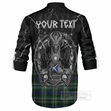 Learmonth Tartan Crest Ghillie Shirt Celtic Odin's Raven Legacy