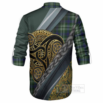 Learmonth Tartan Crest Ghillie Shirt Scottish Triskele Celtic