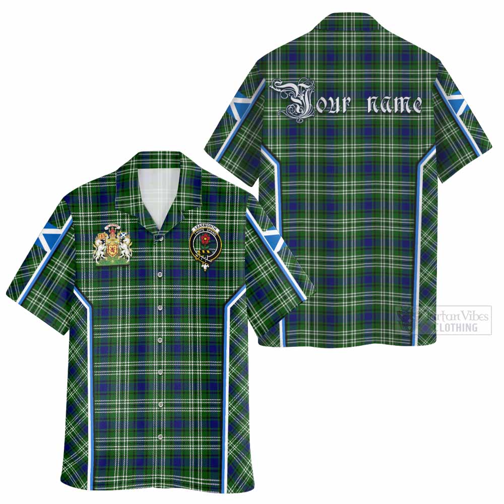 Learmonth Tartan Crest Hawaiian Shirt Scotland Coat of Arm Flag Style - Tartan Vibes Clothing