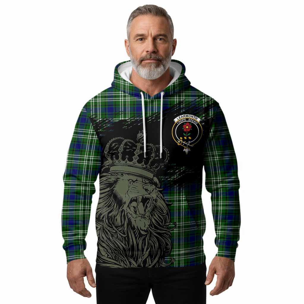 Learmonth Tartan Crest Hoodie Crowned Lion Heritage Style