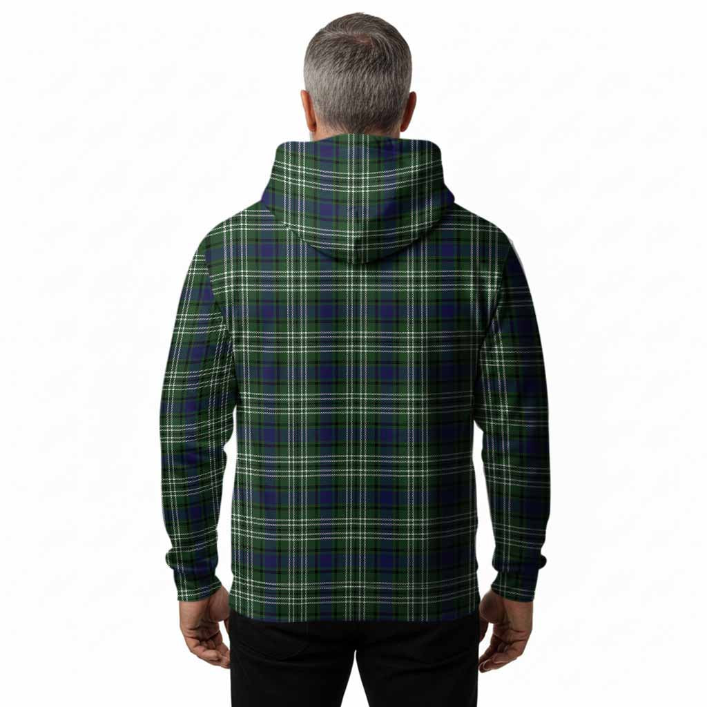 Learmonth Tartan Crest Hoodie Ferocious Lion Style