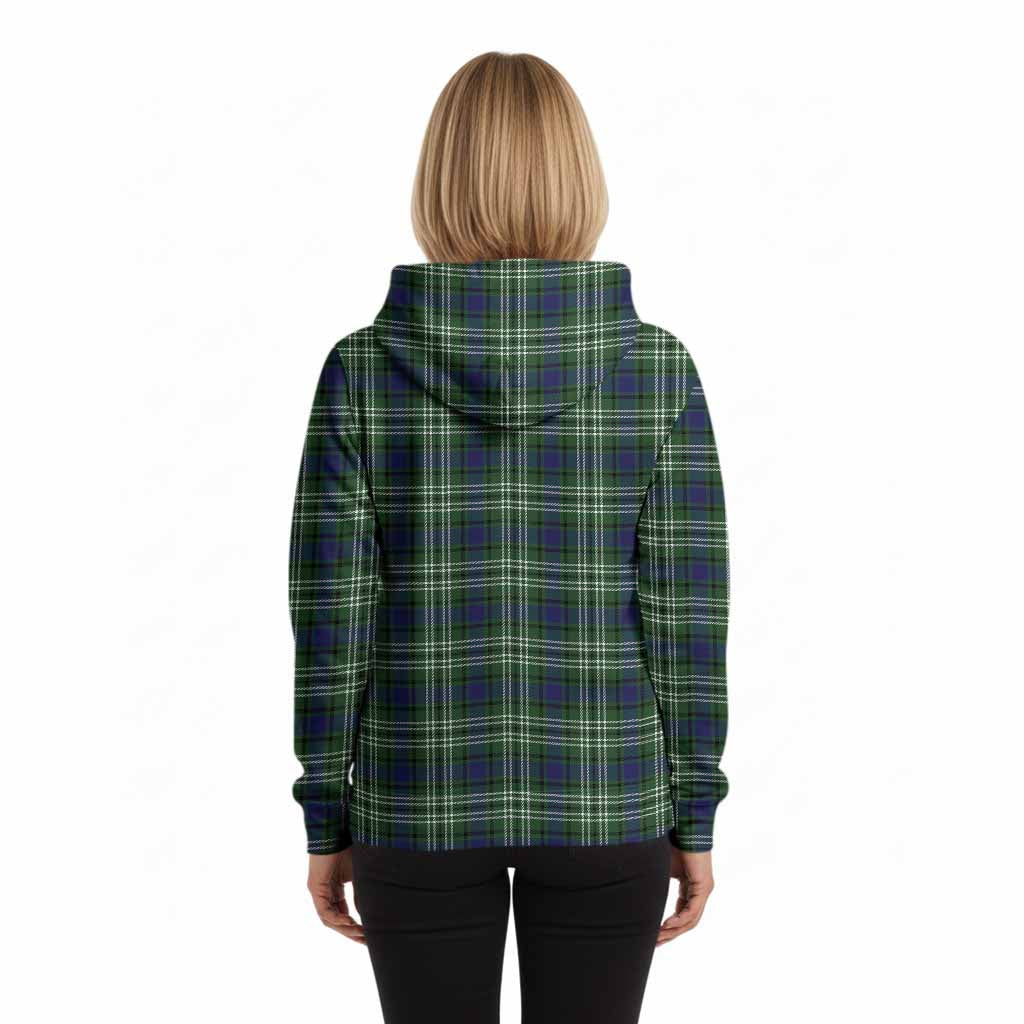 Learmonth Tartan Crest Hoodie Ferocious Lion Style