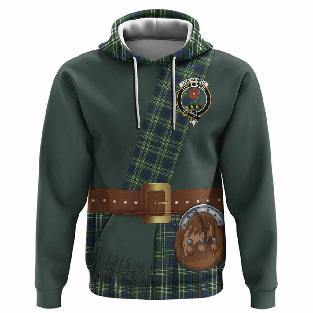 Learmonth Tartan Crest Hoodie Kilt Costume Style