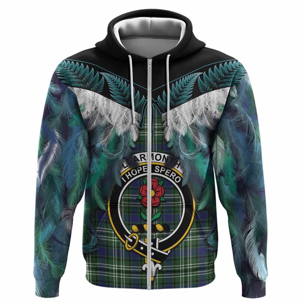 Learmonth Tartan Crest Hoodie New Zealand Maori Korowai Cloak