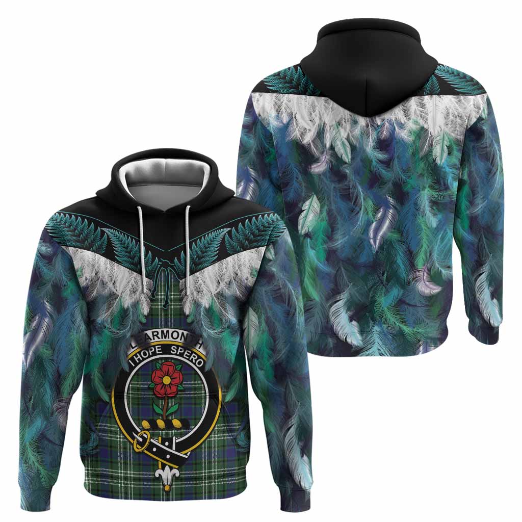 Learmonth Tartan Crest Hoodie New Zealand Maori Korowai Cloak