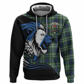 Learmonth Tartan Crest Hoodie Scottish Golden Lions Wave Flow