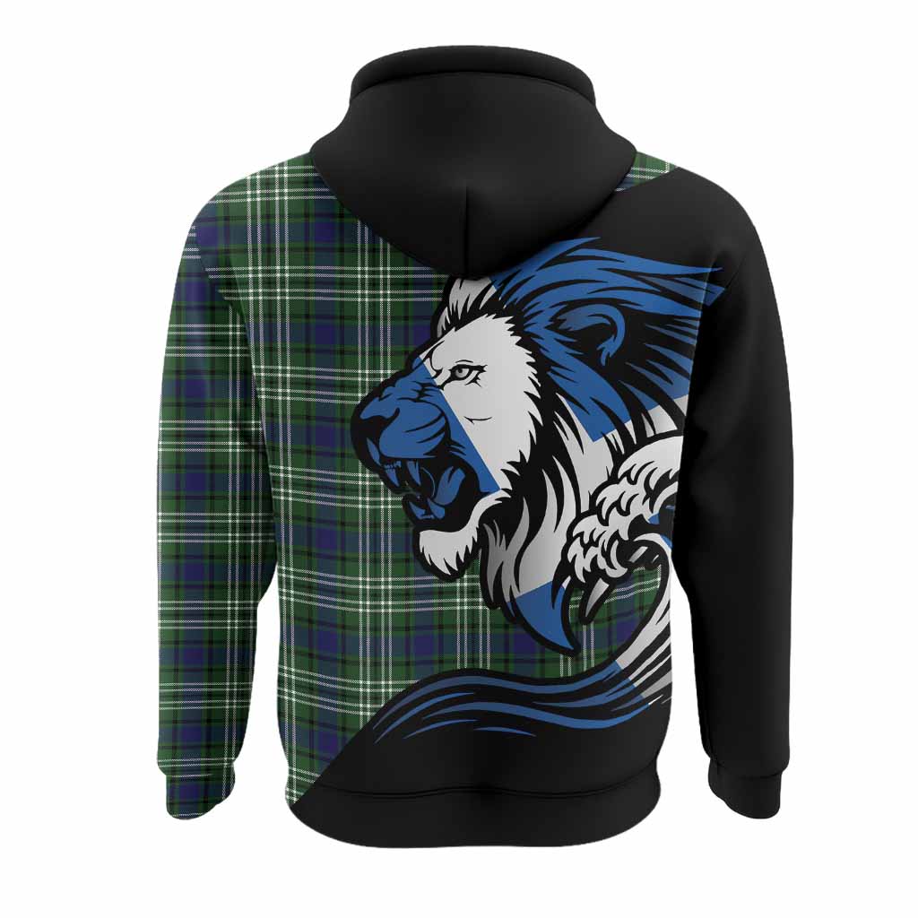 Learmonth Tartan Crest Hoodie Scottish Golden Lions Wave Flow