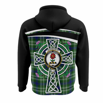 Learmonth Tartan Crest Hoodie Scottish Thistle Celtic Cross Alba Gu Brath