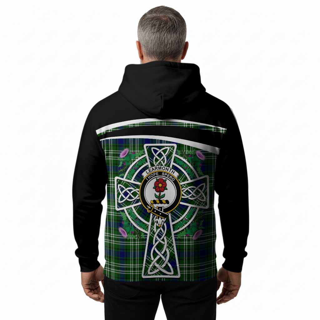 Learmonth Tartan Crest Hoodie Scottish Thistle Celtic Cross Alba Gu Brath
