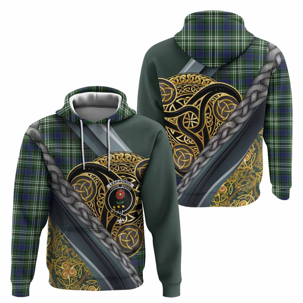 Learmonth Tartan Crest Hoodie Scottish Triskele Celtic