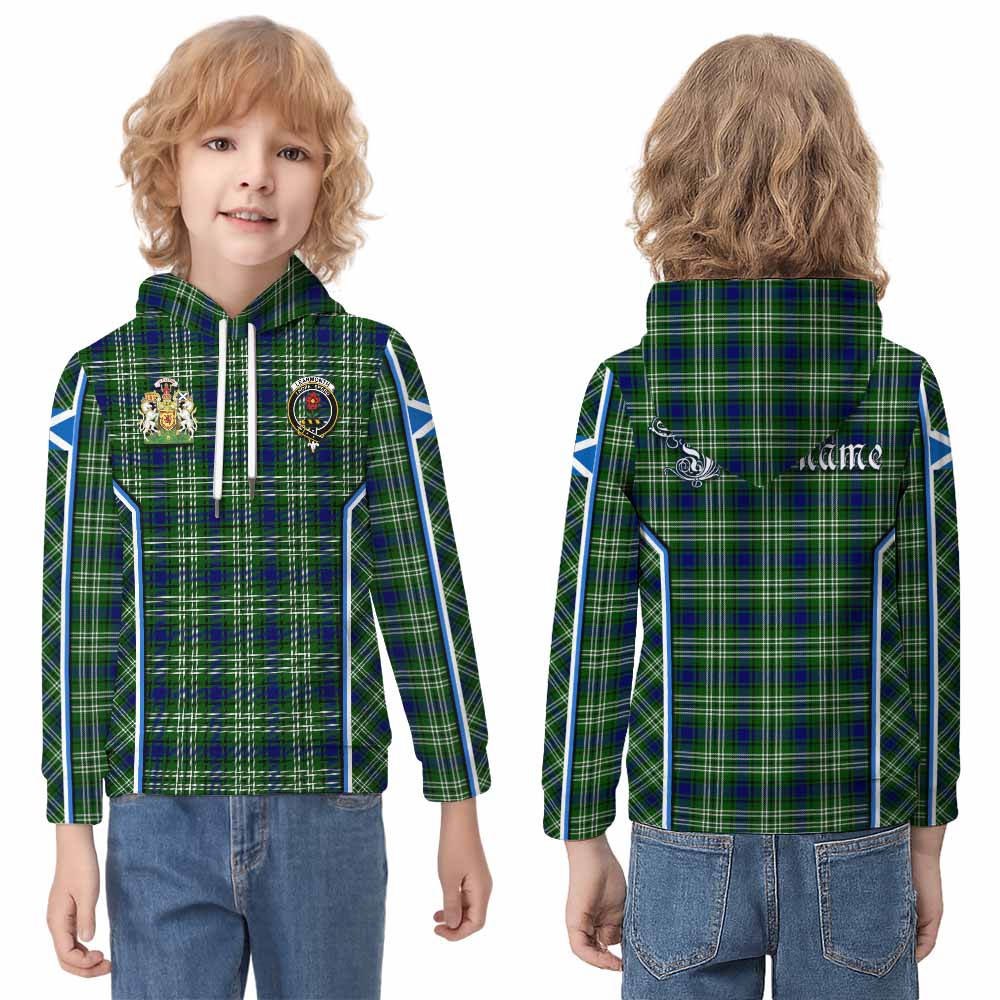 Learmonth Tartan Crest Kid Hoodie Scotland Coat of Arm Flag Style - Tartan Vibes Clothing