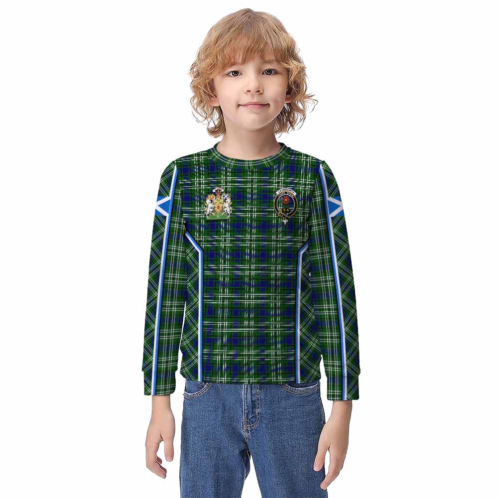 Learmonth Tartan Crest Kid Knitted Sweatshirt Scotland Coat of Arm Flag Style - Tartan Vibes Clothing