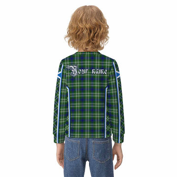 Learmonth Tartan Crest Kid Knitted Sweatshirt Scotland Coat of Arm Flag Style