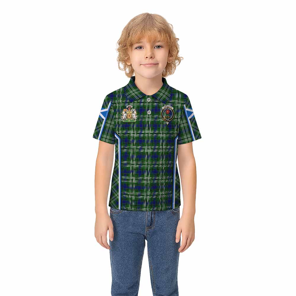 Learmonth Tartan Crest Kid Polo Shirt Scotland Coat of Arm Flag Style - Tartan Vibes Clothing