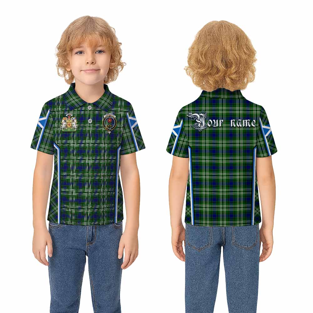 Learmonth Tartan Crest Kid Polo Shirt Scotland Coat of Arm Flag Style - Tartan Vibes Clothing