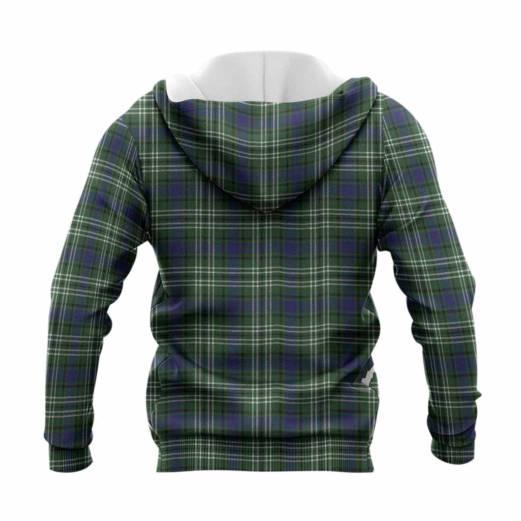 Learmonth Tartan Crest Knitted Hoodie Ferocious Lion Style