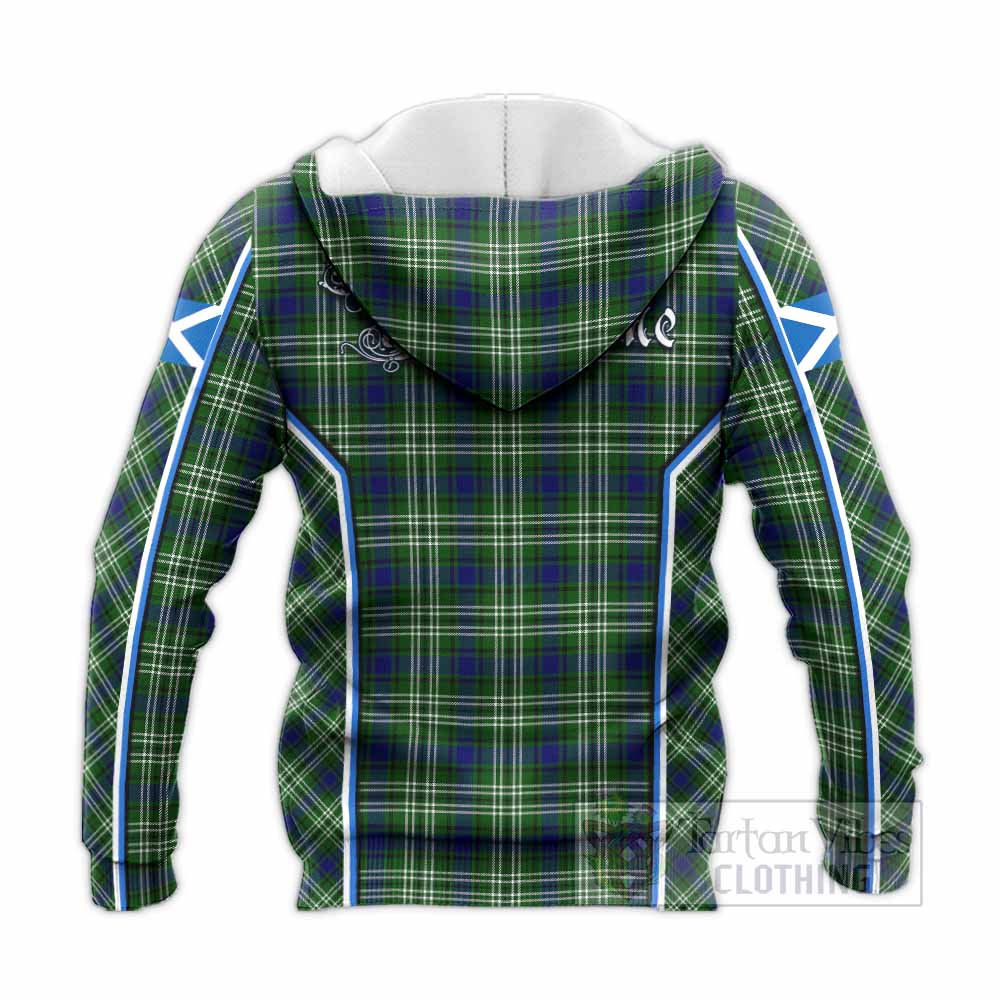 Learmonth Tartan Crest Knitted Hoodie Scotland Coat of Arm Flag Style - Tartan Vibes Clothing