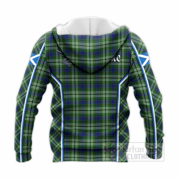 Learmonth Tartan Crest Knitted Hoodie Scotland Coat of Arm Flag Style - Tartan Vibes Clothing