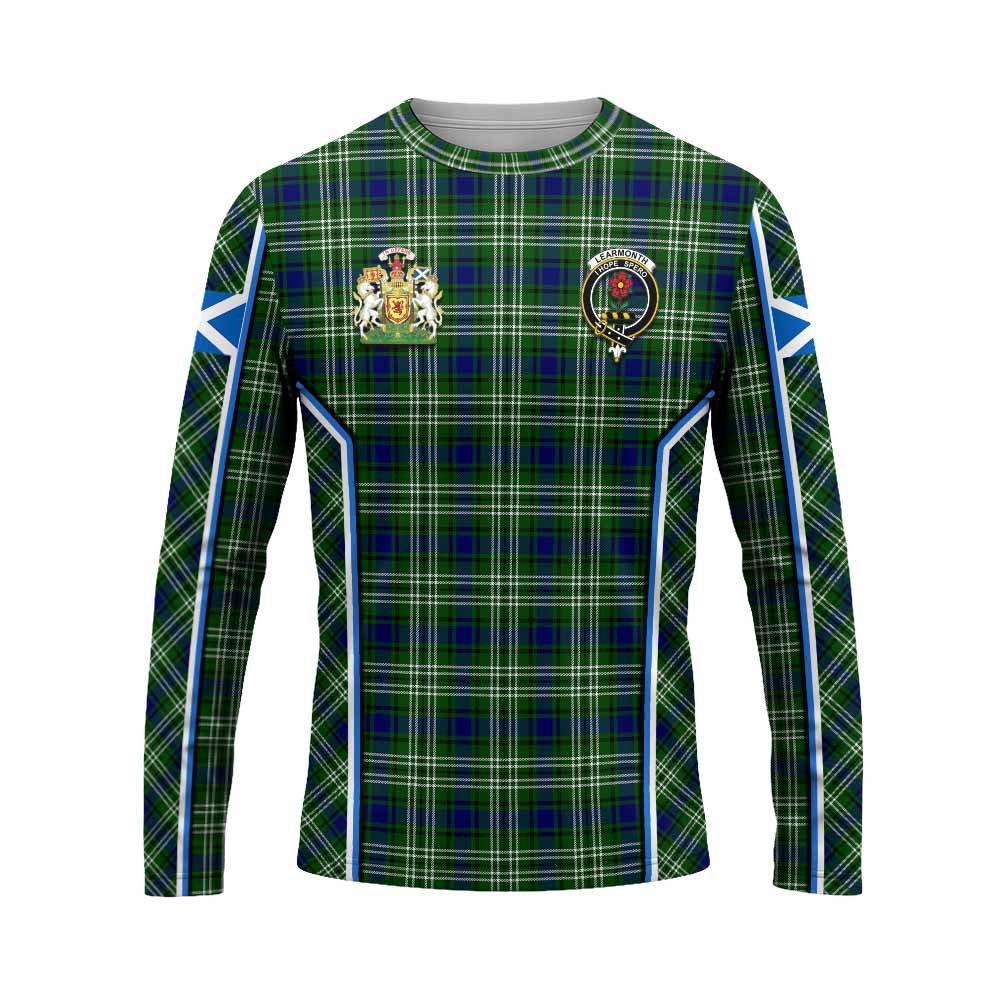 Learmonth Tartan Crest Long Sleeve T-Shirt Scotland Coat of Arm Flag Style - Tartan Vibes Clothing