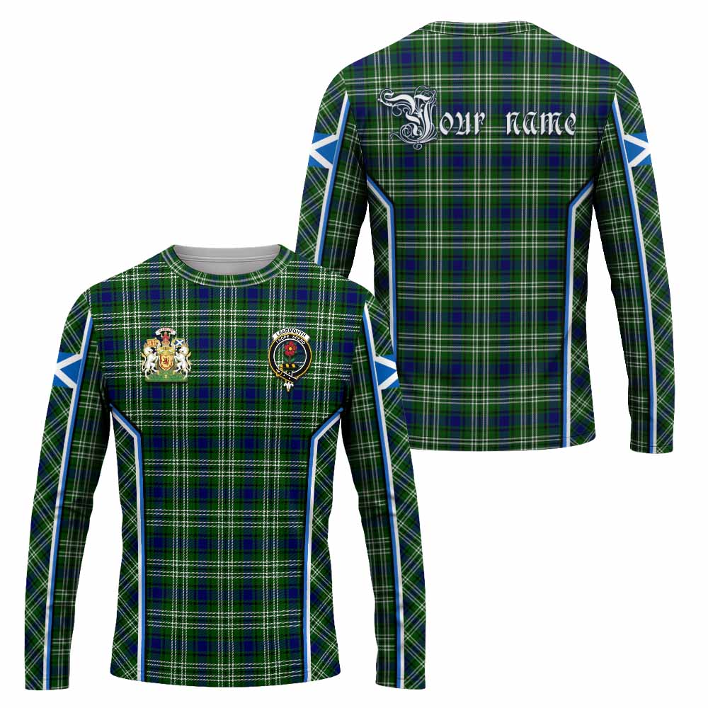 Learmonth Tartan Crest Long Sleeve T-Shirt Scotland Coat of Arm Flag Style - Tartan Vibes Clothing