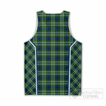 Learmonth Tartan Crest Men Tank Top Scotland Coat of Arm Flag Style