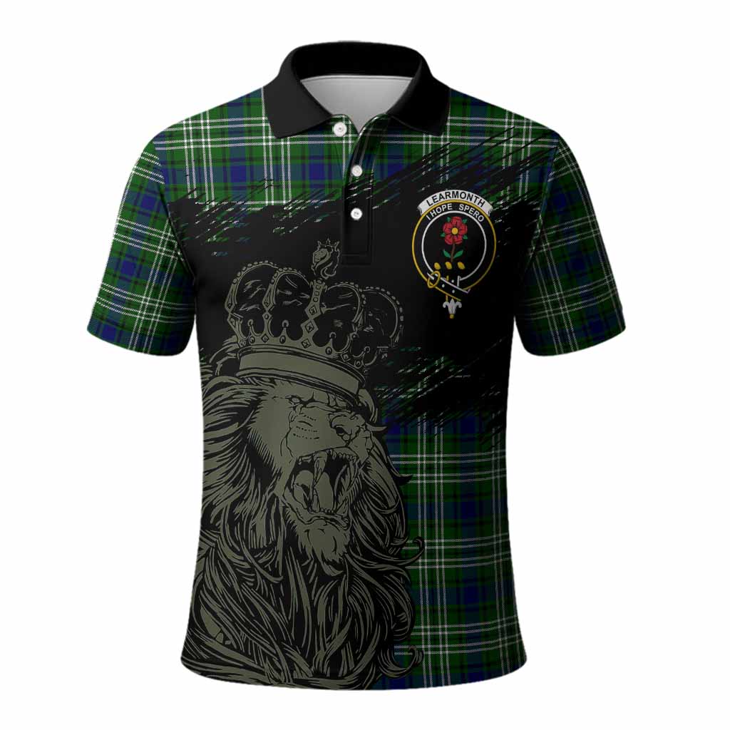 Learmonth Tartan Crest Polo Shirt Crowned Lion Heritage Style