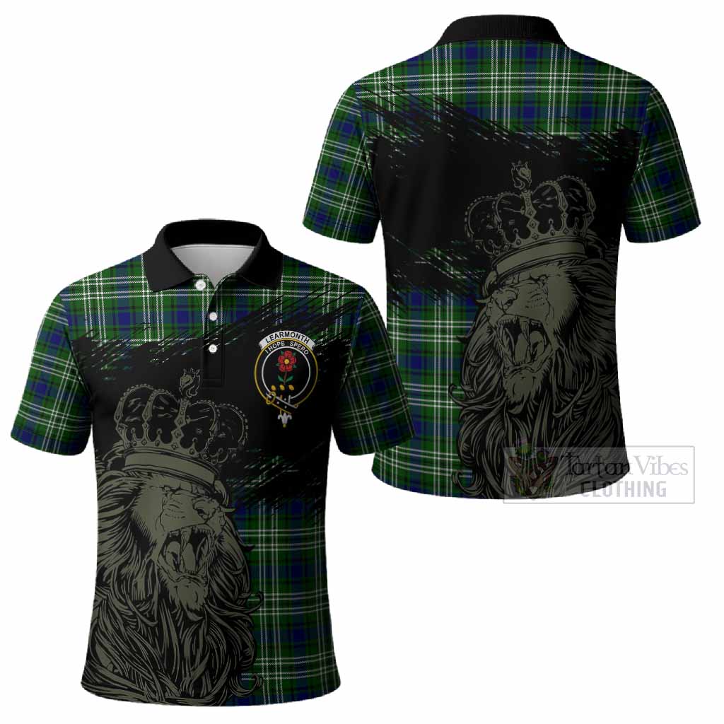 Learmonth Tartan Crest Polo Shirt Crowned Lion Heritage Style
