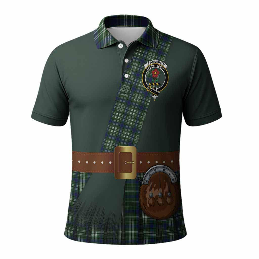 Learmonth Tartan Crest Polo Shirt Kilt Costume Style