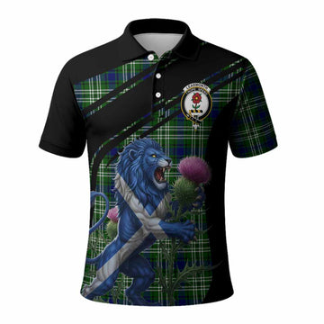 Learmonth Tartan Crest Polo Shirt Scottish Lion Rampant Thistle