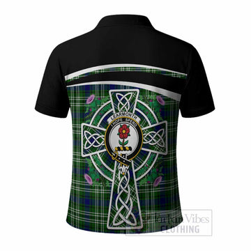 Learmonth Tartan Crest Polo Shirt Scottish Thistle Celtic Cross Alba Gu Brath