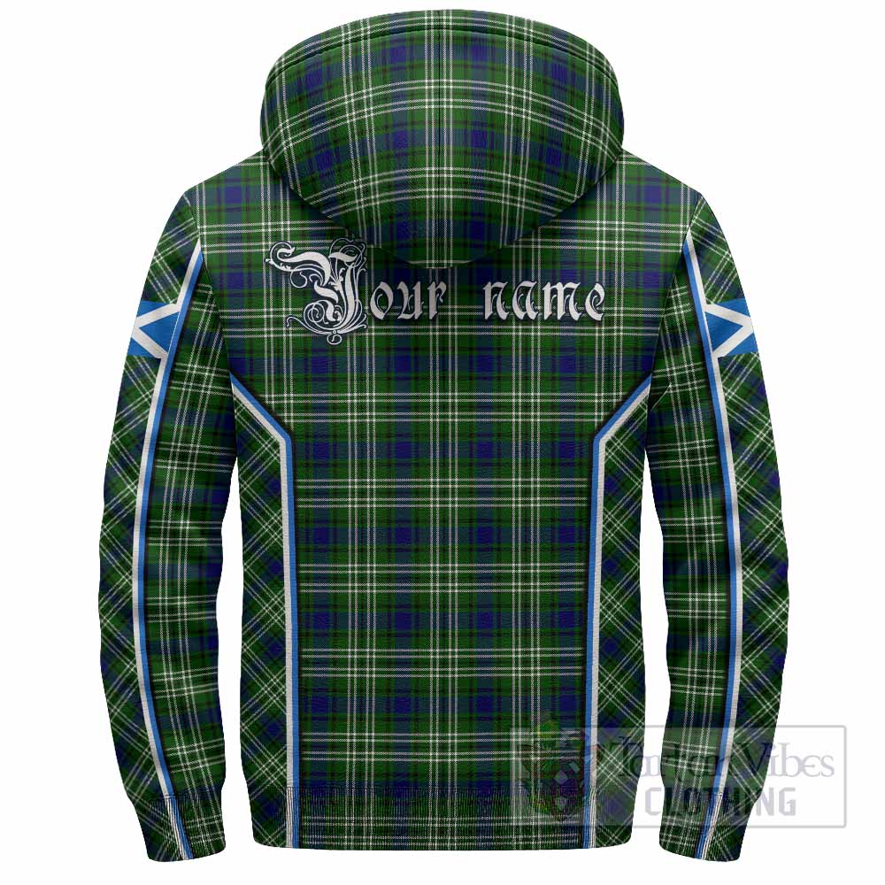 Learmonth Tartan Crest Sherpa Hoodie Scotland Coat of Arm Flag Style - Tartan Vibes Clothing