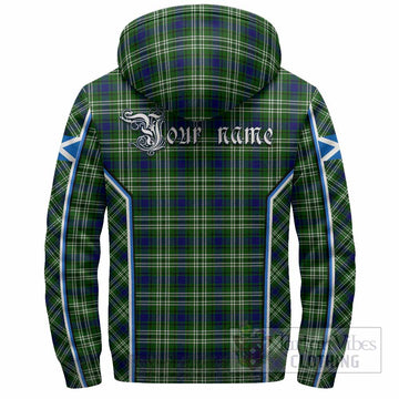 Learmonth Tartan Crest Sherpa Hoodie Scotland Coat of Arm Flag Style