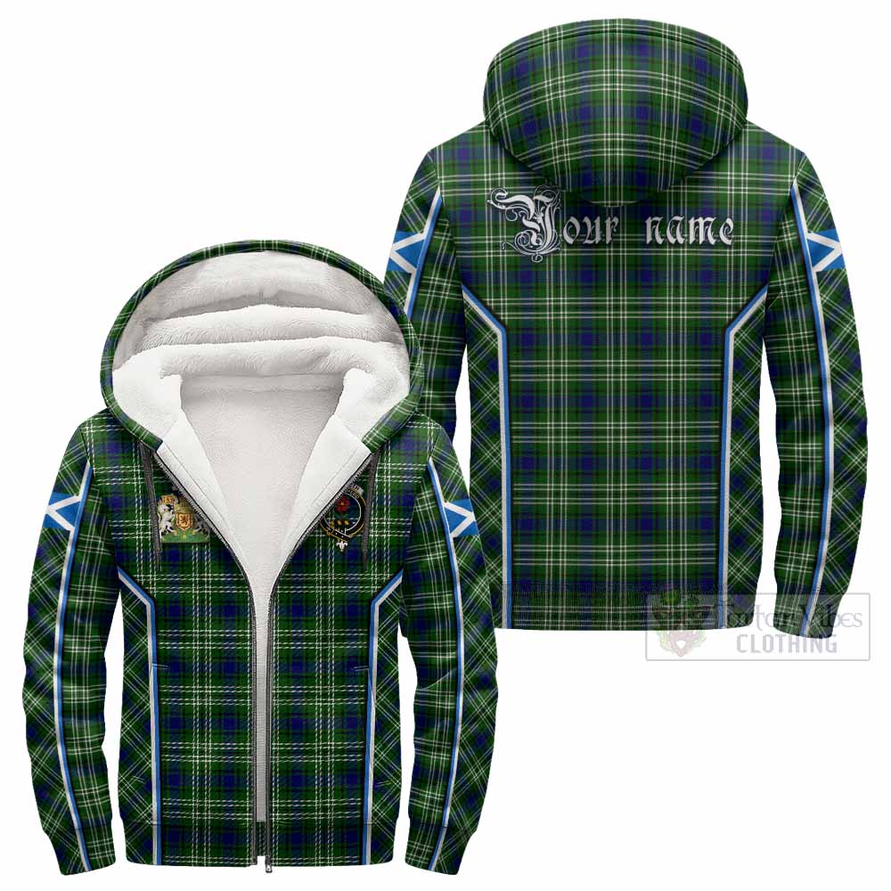 Learmonth Tartan Crest Sherpa Hoodie Scotland Coat of Arm Flag Style - Tartan Vibes Clothing