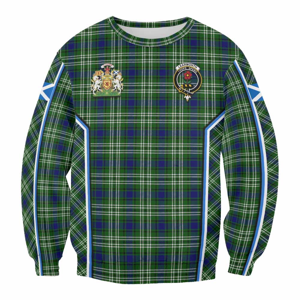 Learmonth Tartan Crest Sweatshirt Scotland Coat of Arm Flag Style - Tartan Vibes Clothing