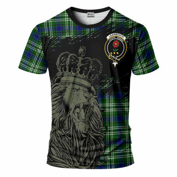 Learmonth Tartan Crest T-Shirt Crowned Lion Heritage Style
