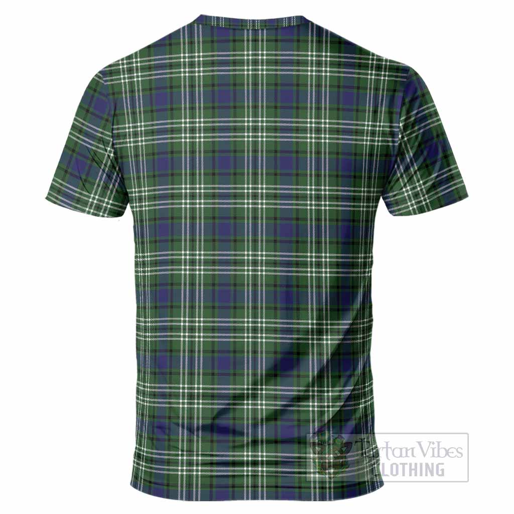 Learmonth Tartan Crest T-Shirt Ferocious Lion Style