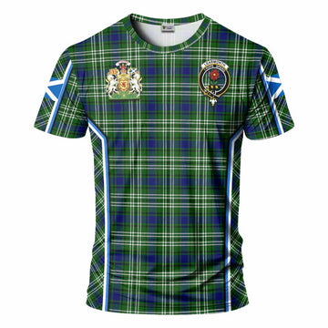 Learmonth Tartan Crest T-shirt Scotland Coat of Arm Flag Style
