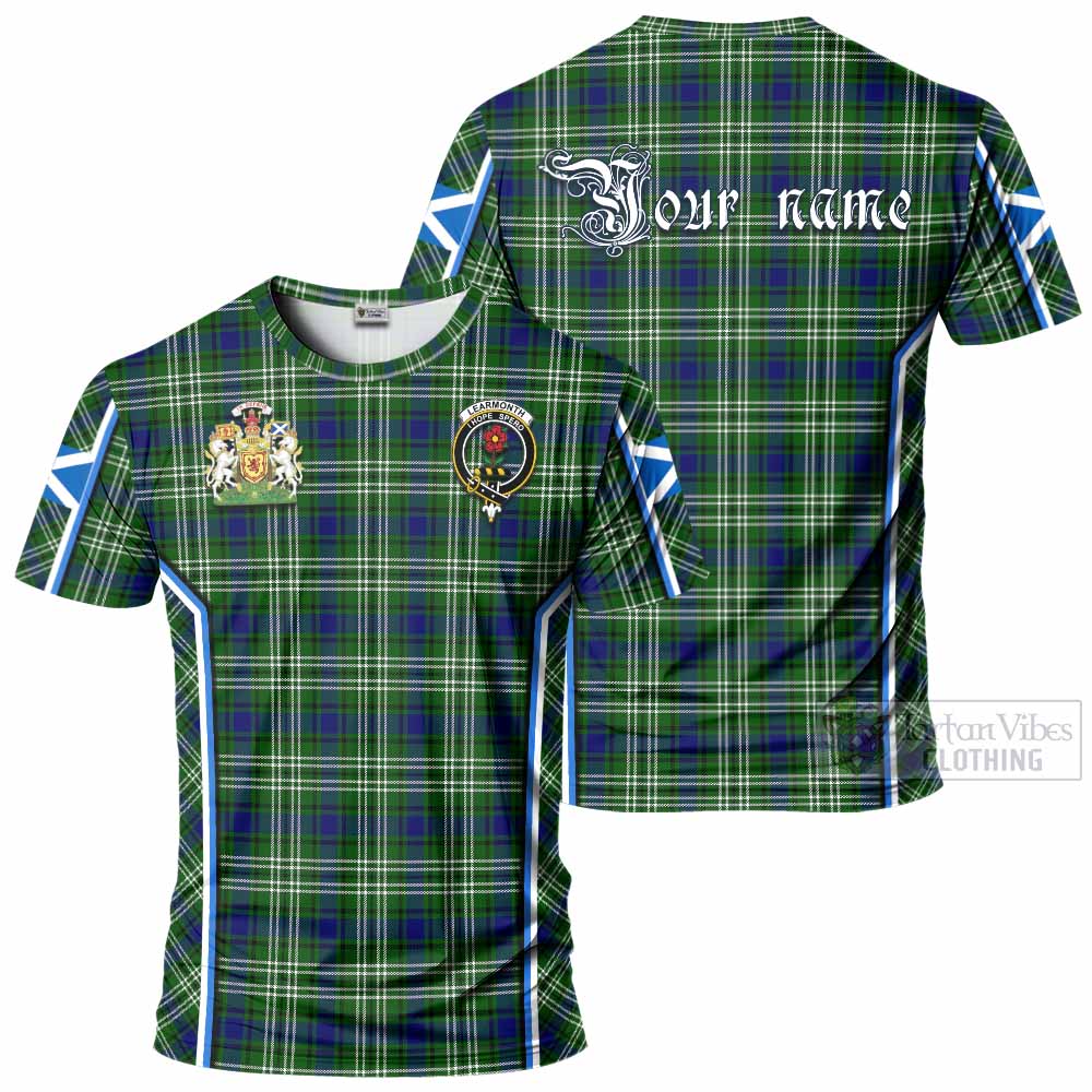 Learmonth Tartan Crest T-shirt Scotland Coat of Arm Flag Style - Tartan Vibes Clothing