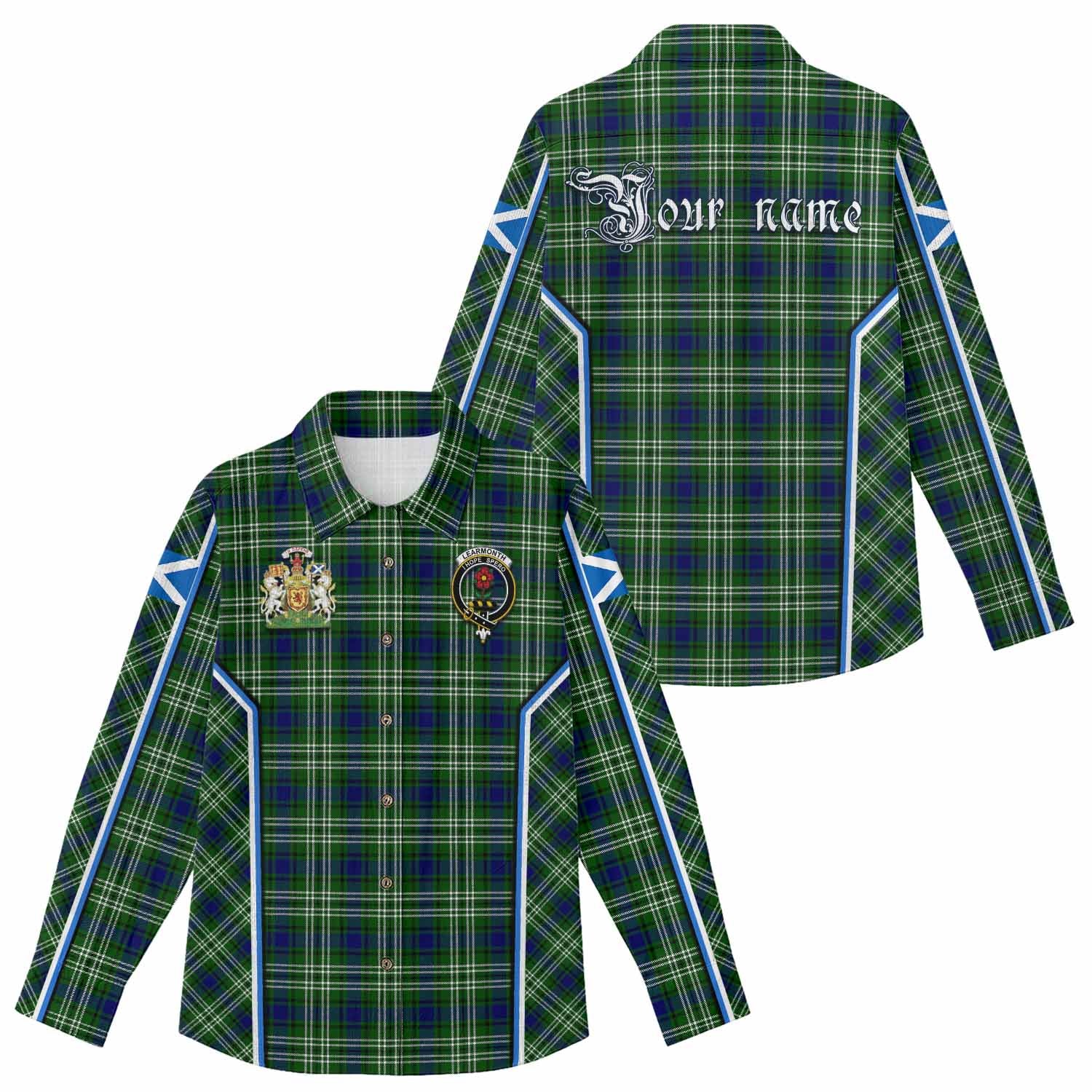 Learmonth Tartan Crest Women Casual Shirt Scotland Coat of Arm Flag Style - Tartan Vibes Clothing