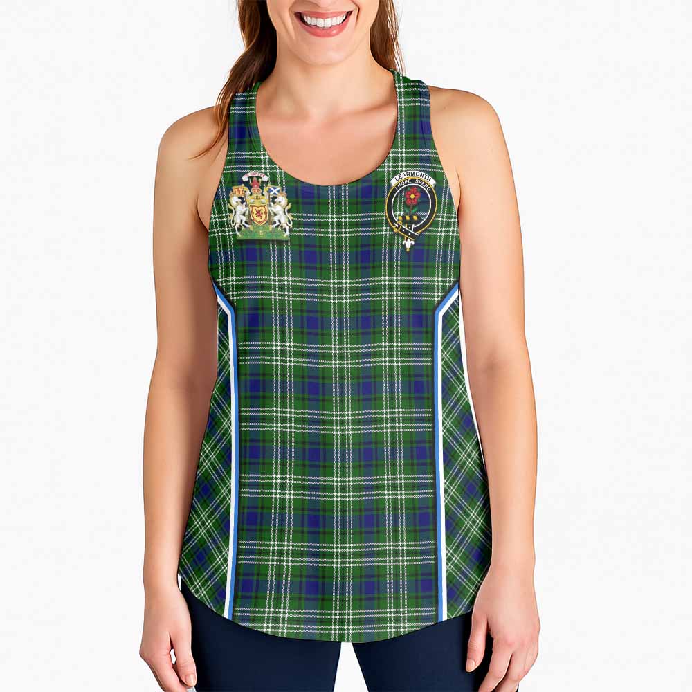 Learmonth Tartan Crest Women Racerback Tanks Scotland Coat of Arm Flag Style - Tartan Vibes Clothing