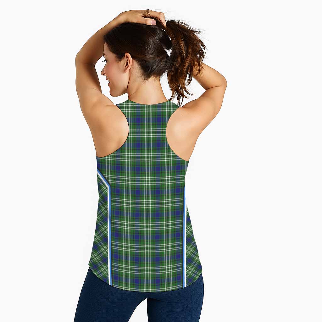Learmonth Tartan Crest Women Racerback Tanks Scotland Coat of Arm Flag Style - Tartan Vibes Clothing