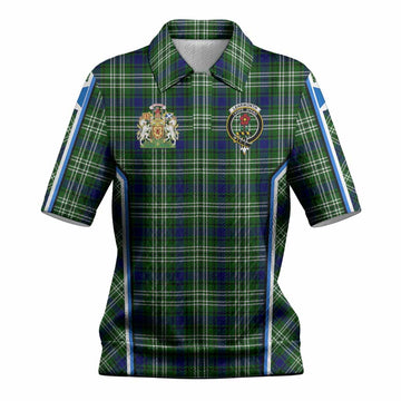 Learmonth Tartan Crest Women’s Polo Sweater Top Scotland Coat of Arm Flag Style