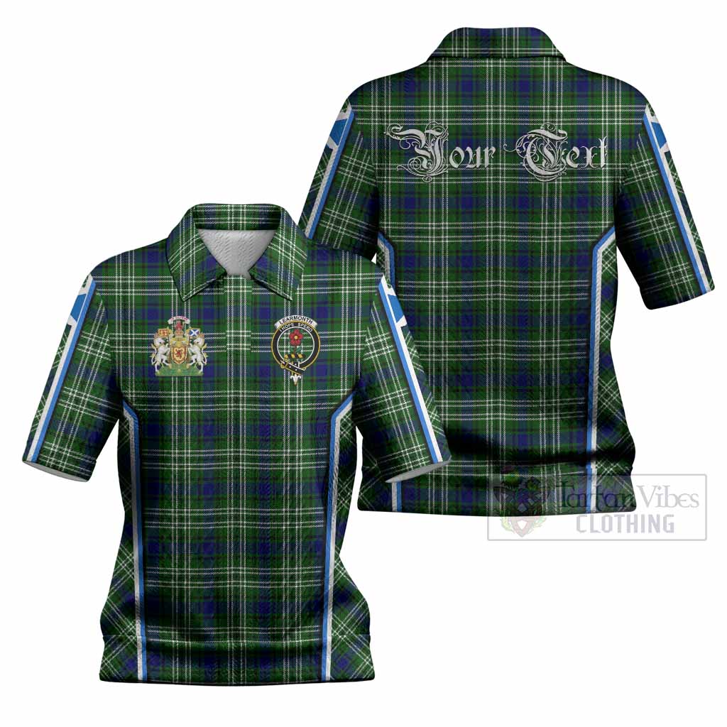 Learmonth Tartan Crest Women’s Polo Sweater Top Scotland Coat of Arm Flag Style