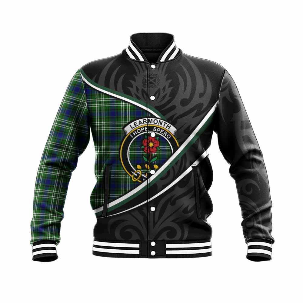 Learmonth Tartan Family Crest Baseball Jacket Celtic Scottish Thistle Floral - Tartan Vibes Clothing