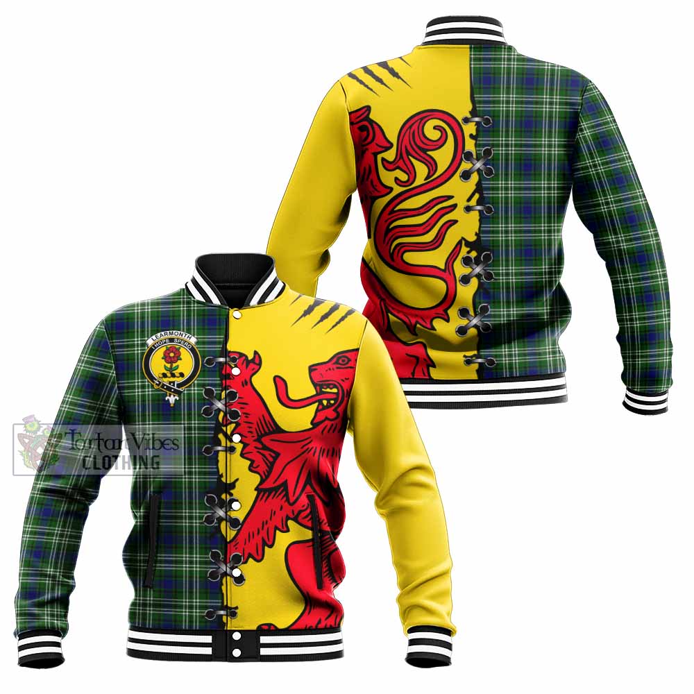 Learmonth Tartan Family Crest Baseball Jacket Lion Rampant Honor - Tartan Vibes Clothing