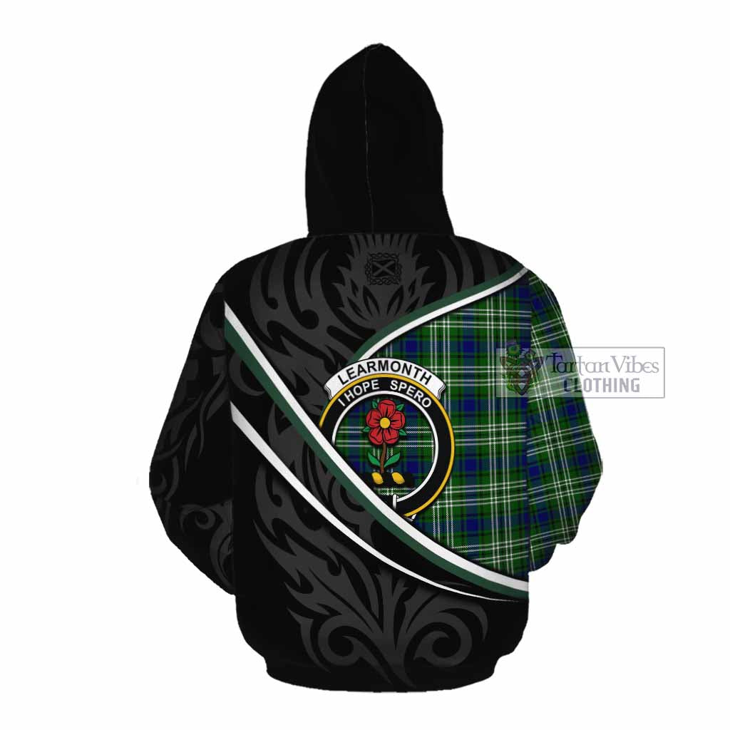 Learmonth Tartan Family Crest Cotton Hoodie Celtic Scottish Thistle Floral - Tartan Vibes Clothing